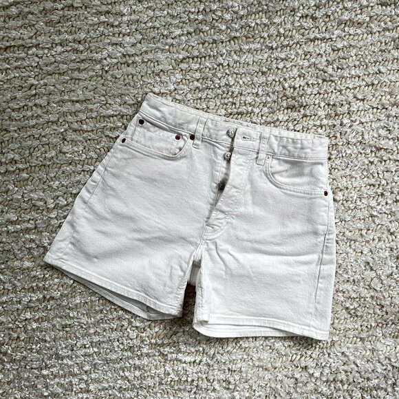 Buck Mason White Natural Rider Shorts size 25